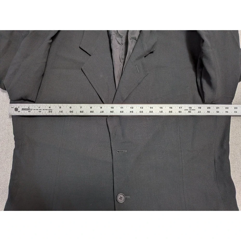 Giorgio Armani Men's Black 44L Suit Jacket Pure Virgin Wool Notch Italian Prom